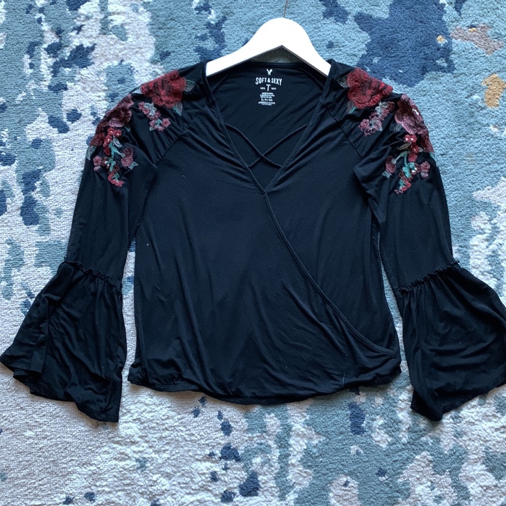 American Eagle Soft and Sexy Embroidered Shirt